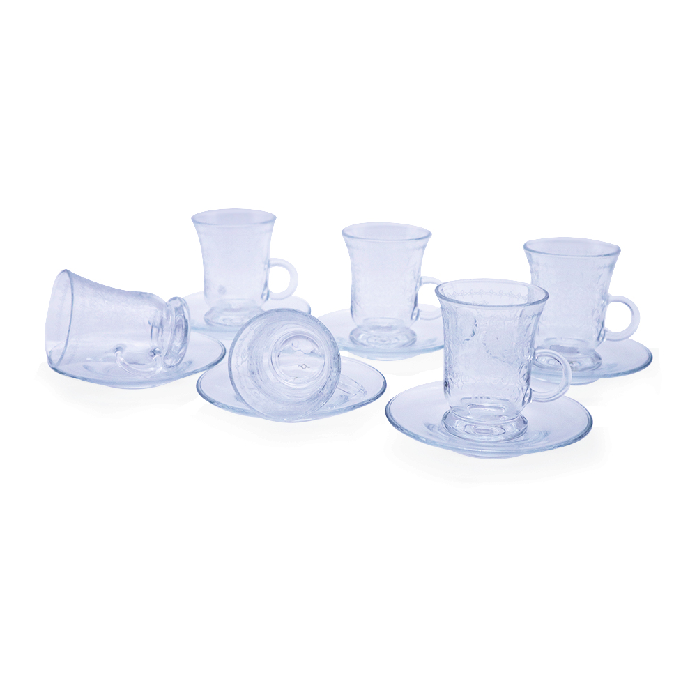 طقم شاي باتريس بمقبض - 12 قطعة