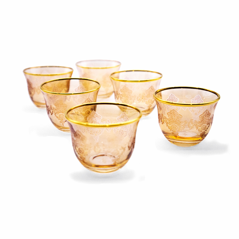 Perennis Honey Gold Arabic Coffee Set - 6pcs