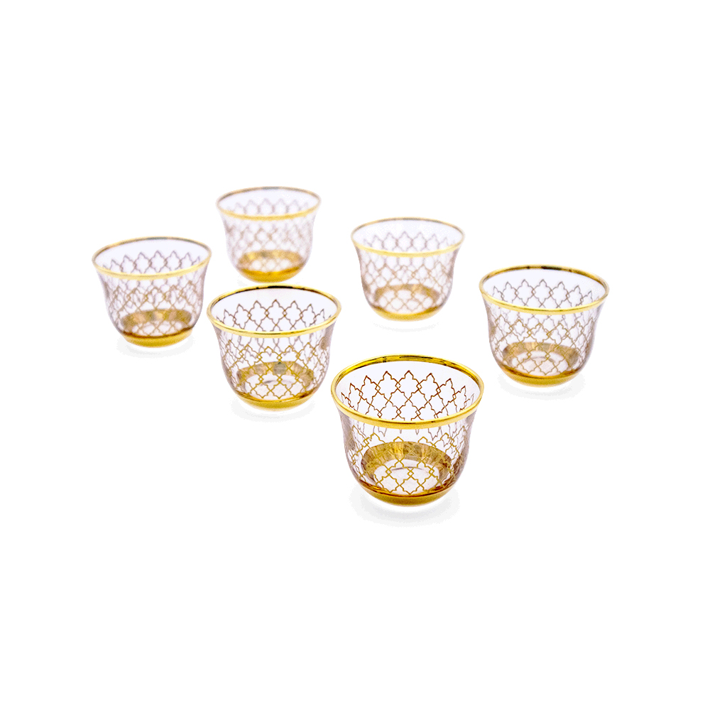 Plex Gold Arabic Coffee Cup Set - 6pcs