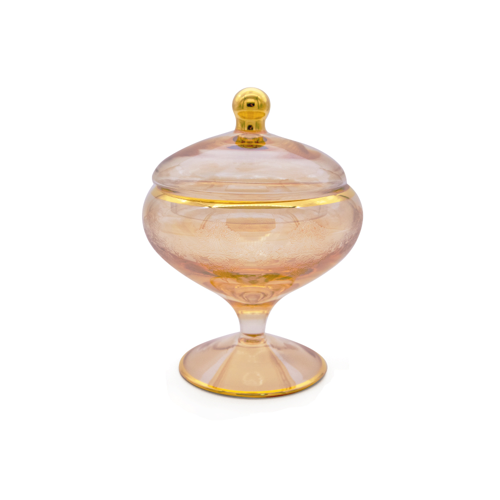 Perennis Honey Gold Sugar Bowl with Stand