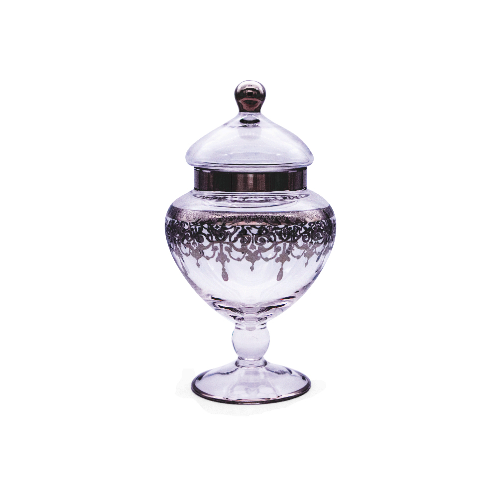 Batik Platinum Sugar Bowl with Stand