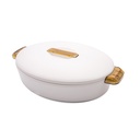 White/Amber Colorado Oval Insulated Server - 2.8L