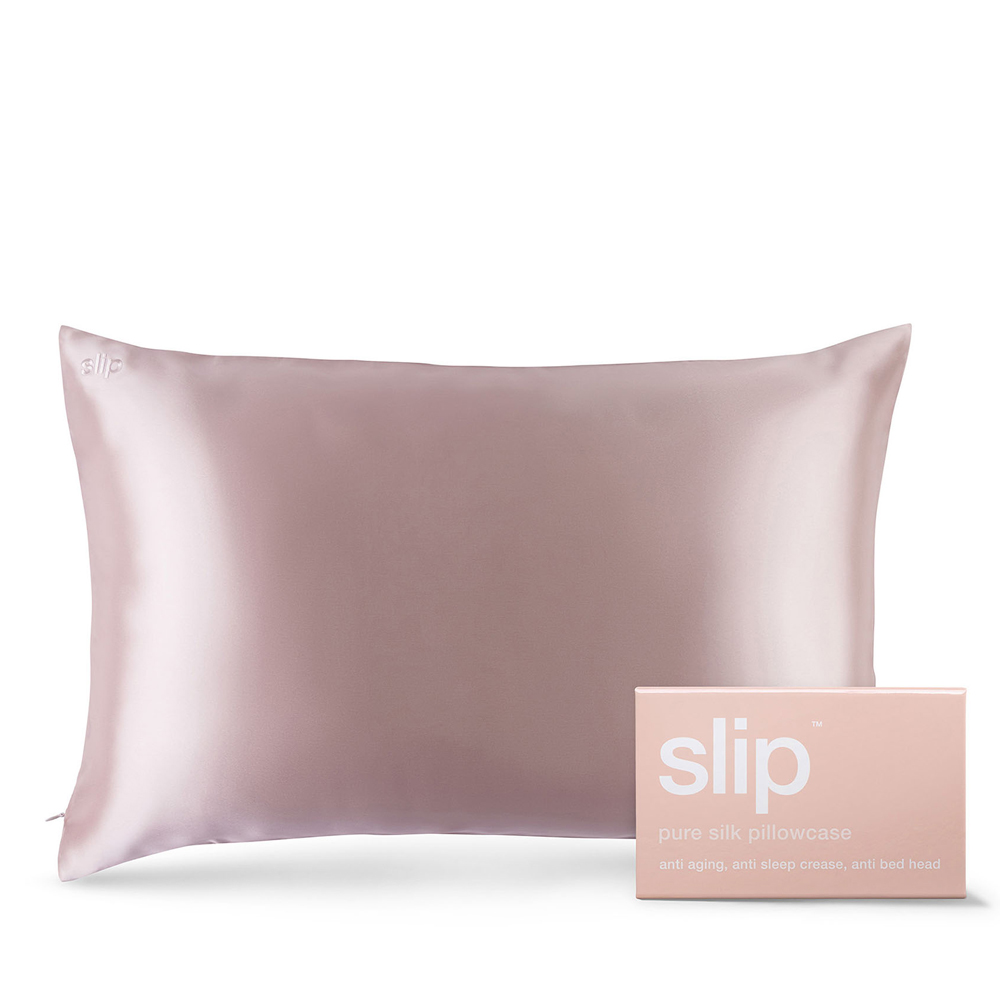 غطاء وسادة كوين حرير خالص - بينك