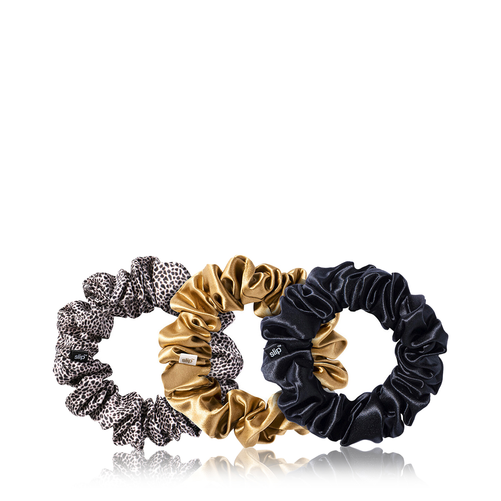 Silk 3 -Pack Scrunchie Set - Leopard