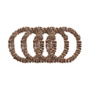 Light Brown Pure Silk Skinny Scrunchies - 4pcs