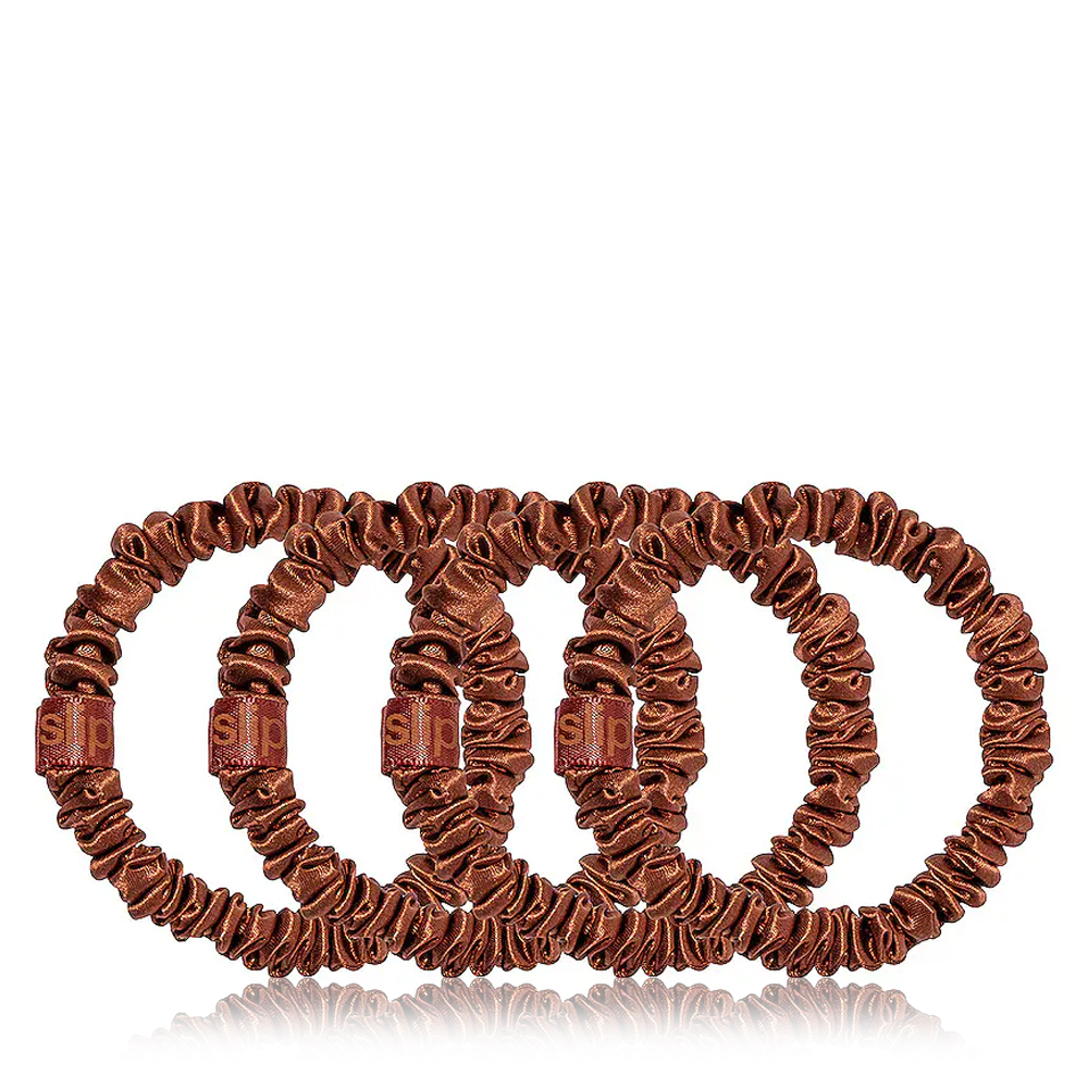 Auburn Pure Silk Skinny Scrunchies - 4pcs