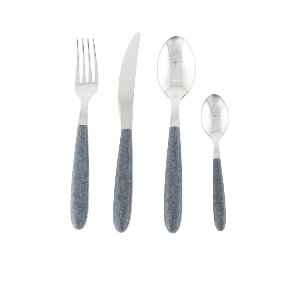 Vero Olmo Grigio 24-Piece Cutlery Set - Grey