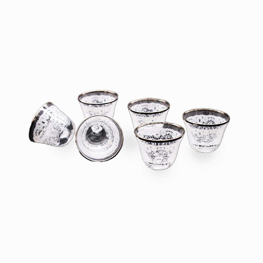 Dantel White Platin Arabic Coffee Set - 6pcs