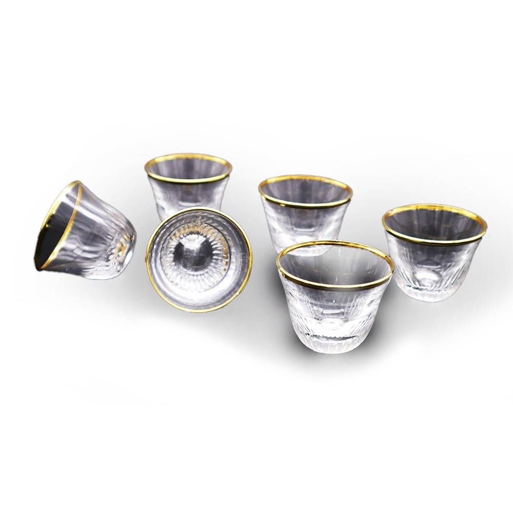 Milano Cut Gold Arabic Coffee Set - 6pcs