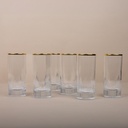 Cut Milano Gold Tumbler Glass Set - 6pcs