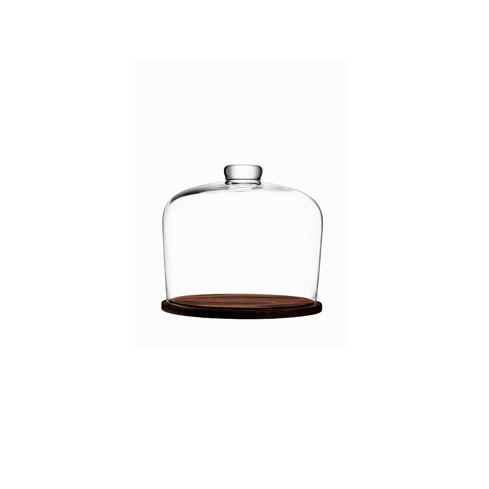 City Clear Dome & Walnut Base - 13cm 