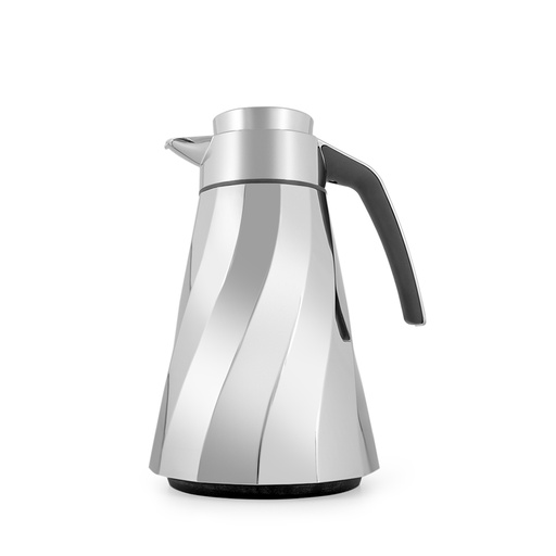 Cone Swirl Chrome Vacuum Flask - 1 Litre