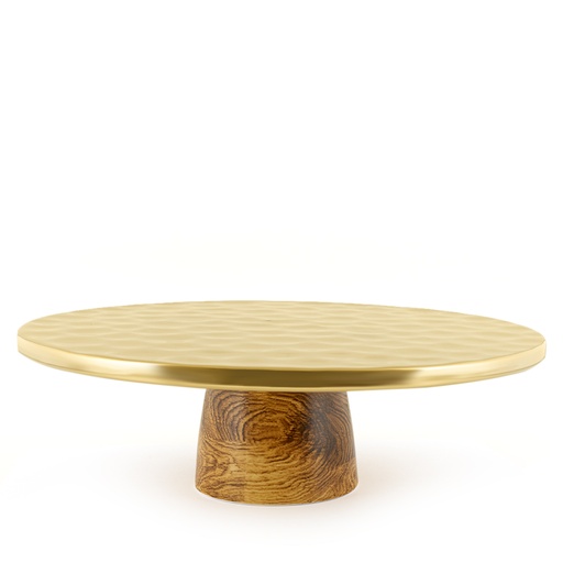 حامل كيك نايا خشبي مزين بلون ذهبي