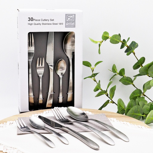 Stainless Steel Matte Cutlery Set - 30pcs
