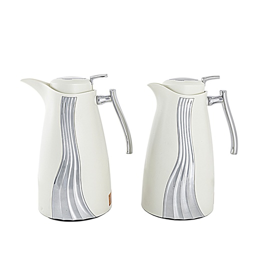 Karma Tea and Coffee Set - 2x1liter - White & Silver 