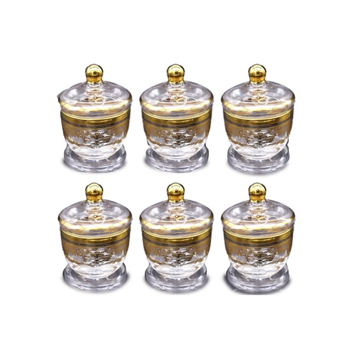 وعاء سكر بنقشة فضي وذهبي