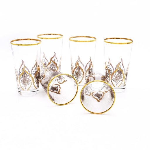 Island Platinum Gold Tumbler Glass Set - 6pcs