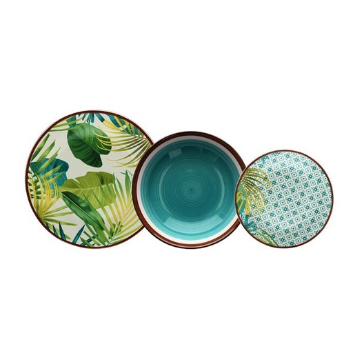 طقم عشا ميتروبوليس جانجل - 18 قطعة