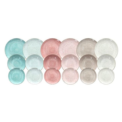 طقم عشا ميتروبوليس بني خيزراني - 18 قطعة