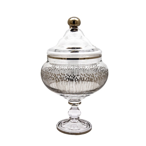 برطمان كبير بنمط خطوط تركي - فضي 