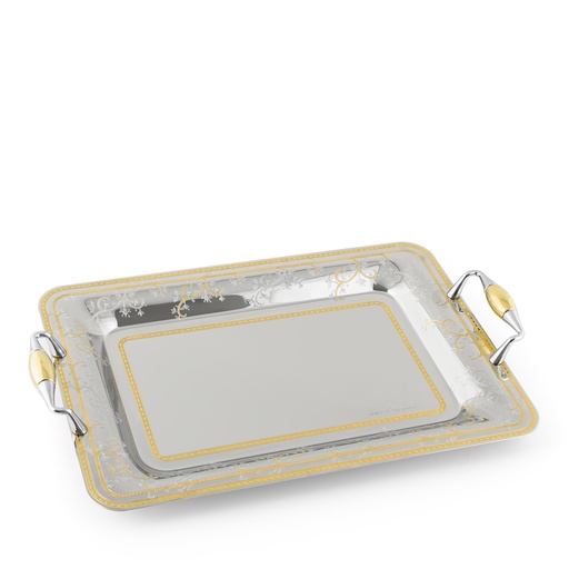 Cairo 2 Rectangular Tray - Gold