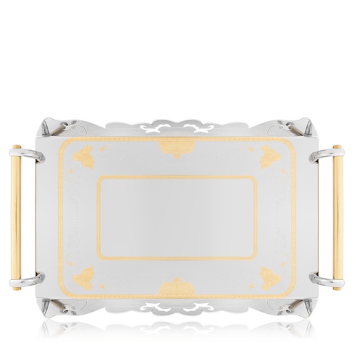 Praga Gold Rectangular Serving Steel Tray