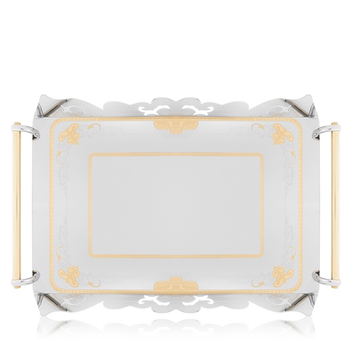 Praga Gold Rectangular Serving Steel Tray