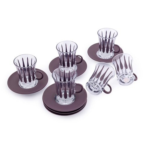 طقم استكانات شاي بيلار مع صحون - 12 قطعة