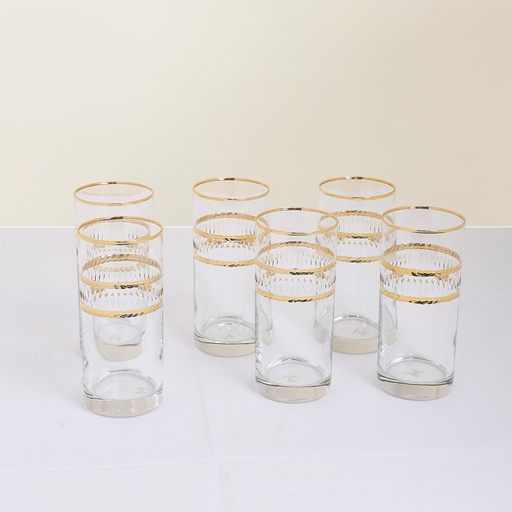 Golden Line Water Glass Set - 6pcs
