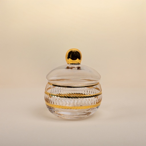 وعاء سكر زجاجي يدوي الصنع