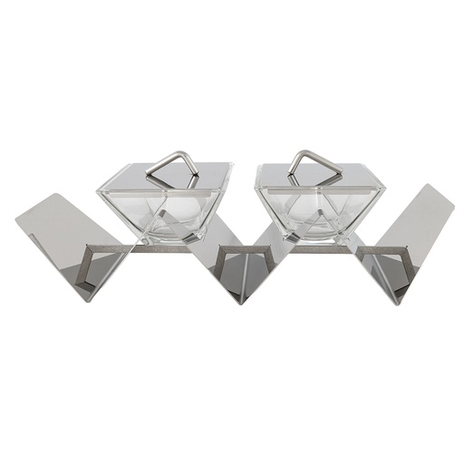 حامل كراكيل المزدوج للوجبات الخفيفة مع أغطية