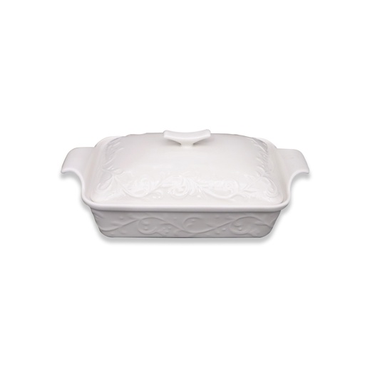 Porcelain Rectangular Plate with Cover - 10"