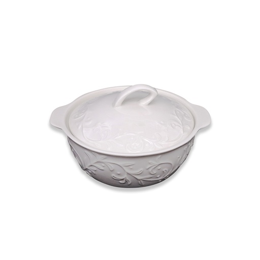 Flowers White Saucepot with Lid