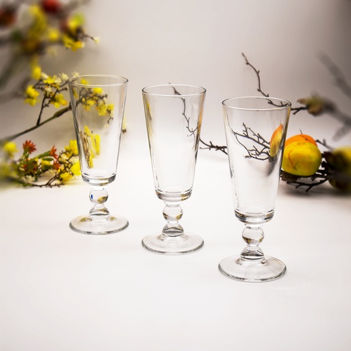 طقم أكواب شفاف ورفيع بقاعدة روبينز - 3 قطع