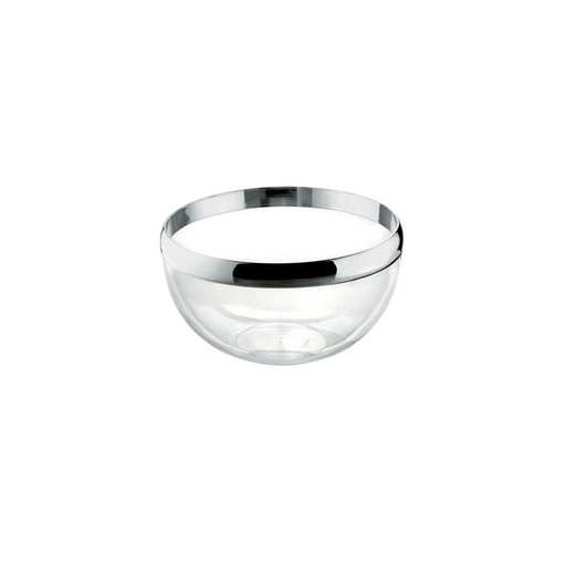 Look Clear Silver Rim Salad Bowl - 12cm