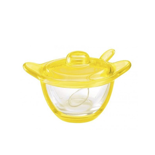 Sugar Bowl with Spoon/Lid - Yellow