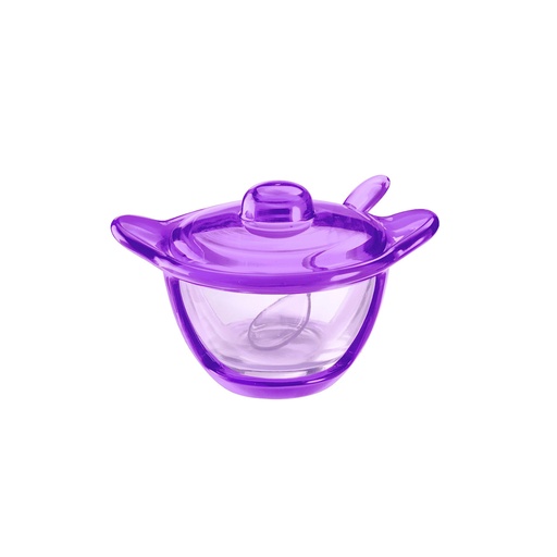 Sugar Bowl with Spoon - Purple