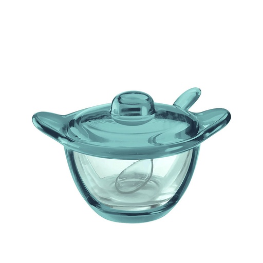 Gocce Sugar Bowl with Teaspoon - Blue