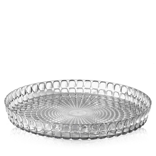 Tiffany Round Tray - Transparent Grey 