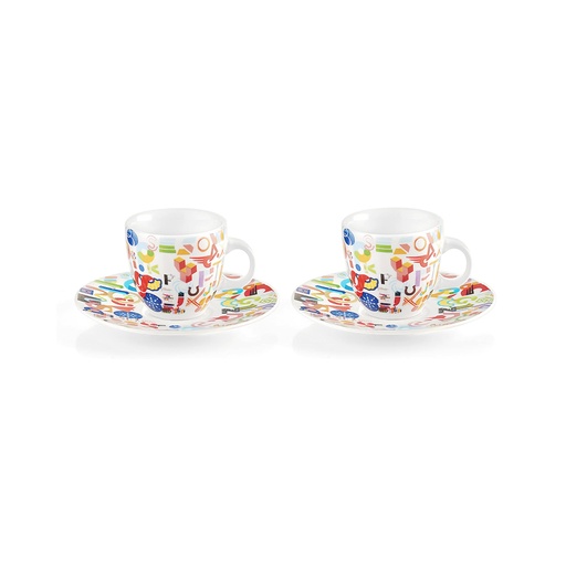 Alphabet Espresso Cups Set - 2 Pieces