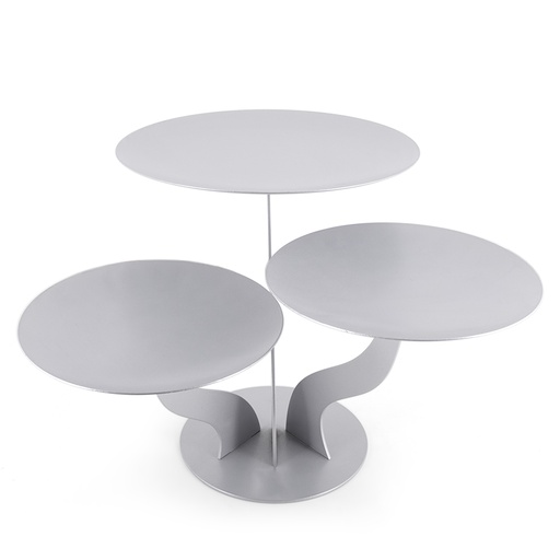 Stainless Steel Stand with 3 Plates - Silver