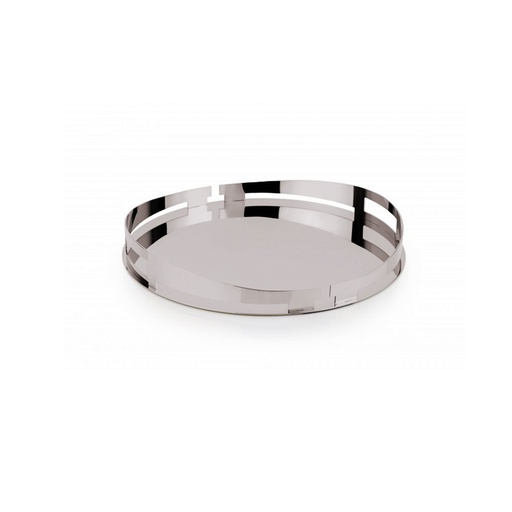 Stainless Steel Mirror Round Tray - Silver