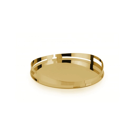 Stainless Steel Mirror Round Tray - Gold