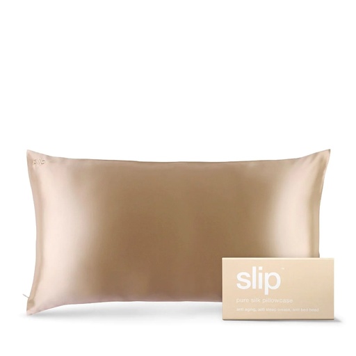 غطاء مخدة حرير كينج سايز - كاراميل