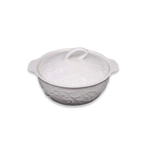 Flowers White Saucepot 7.6inch with Lid