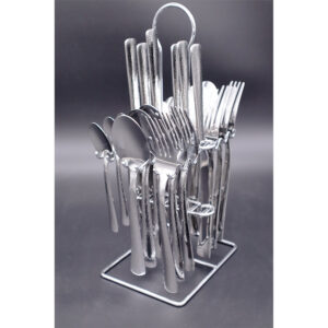 S/S Mirror Finish With Dotted Handle Cutlery Set 24pcs