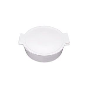 Plain Round Casserole with Cover White 22cm