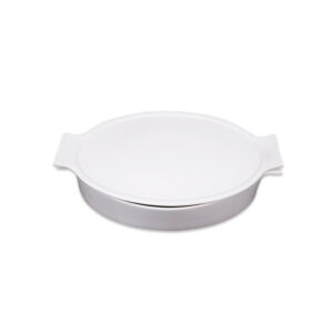 Plain Oval Casserole with Cover White 34cm