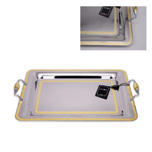 Lady 4 Lines Rectangular Tray Gold
