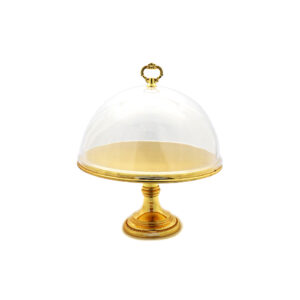 Iron Gold Plated 30 Dia.Round Stand With Acrylic Cover